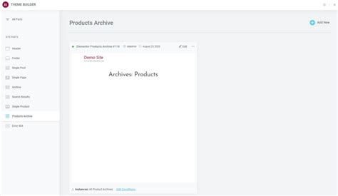 Manage Products Archive .